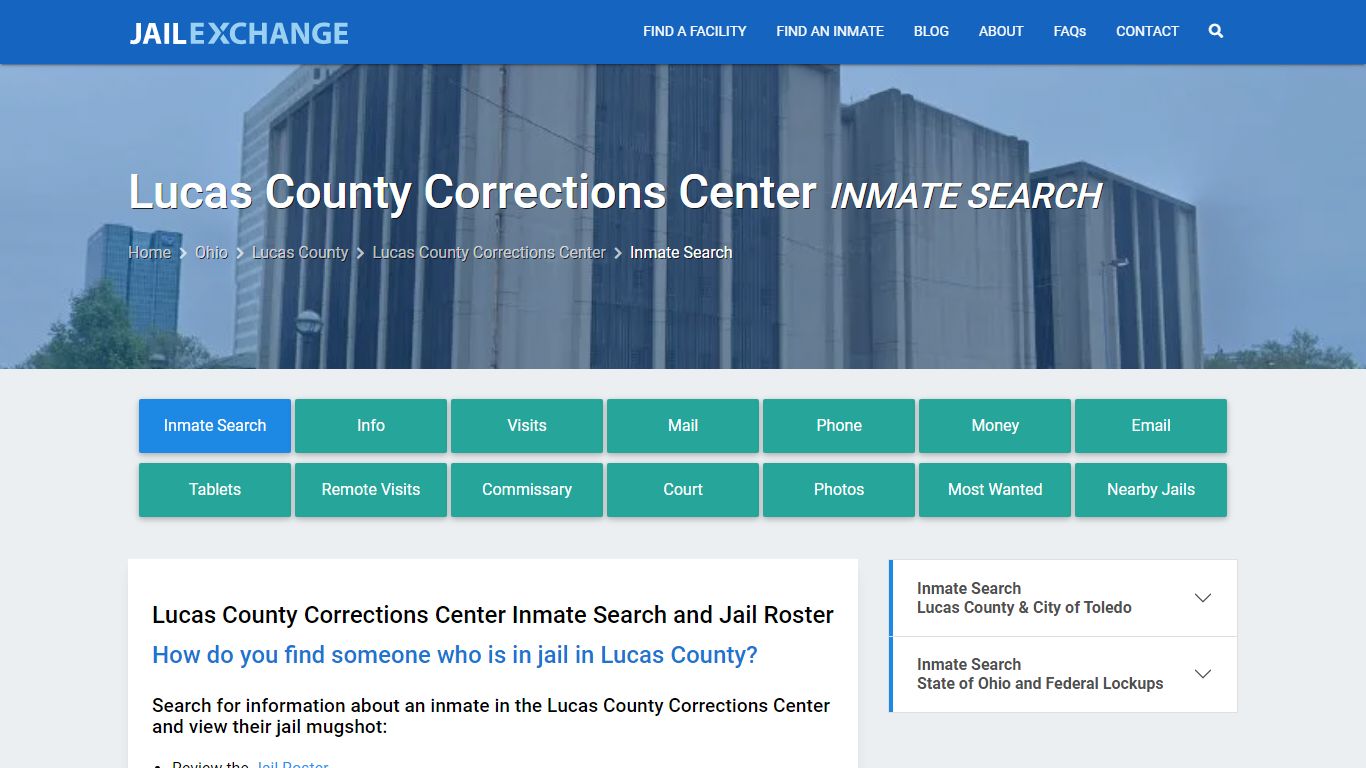Lucas County Corrections Center Inmate Search - Jail Exchange