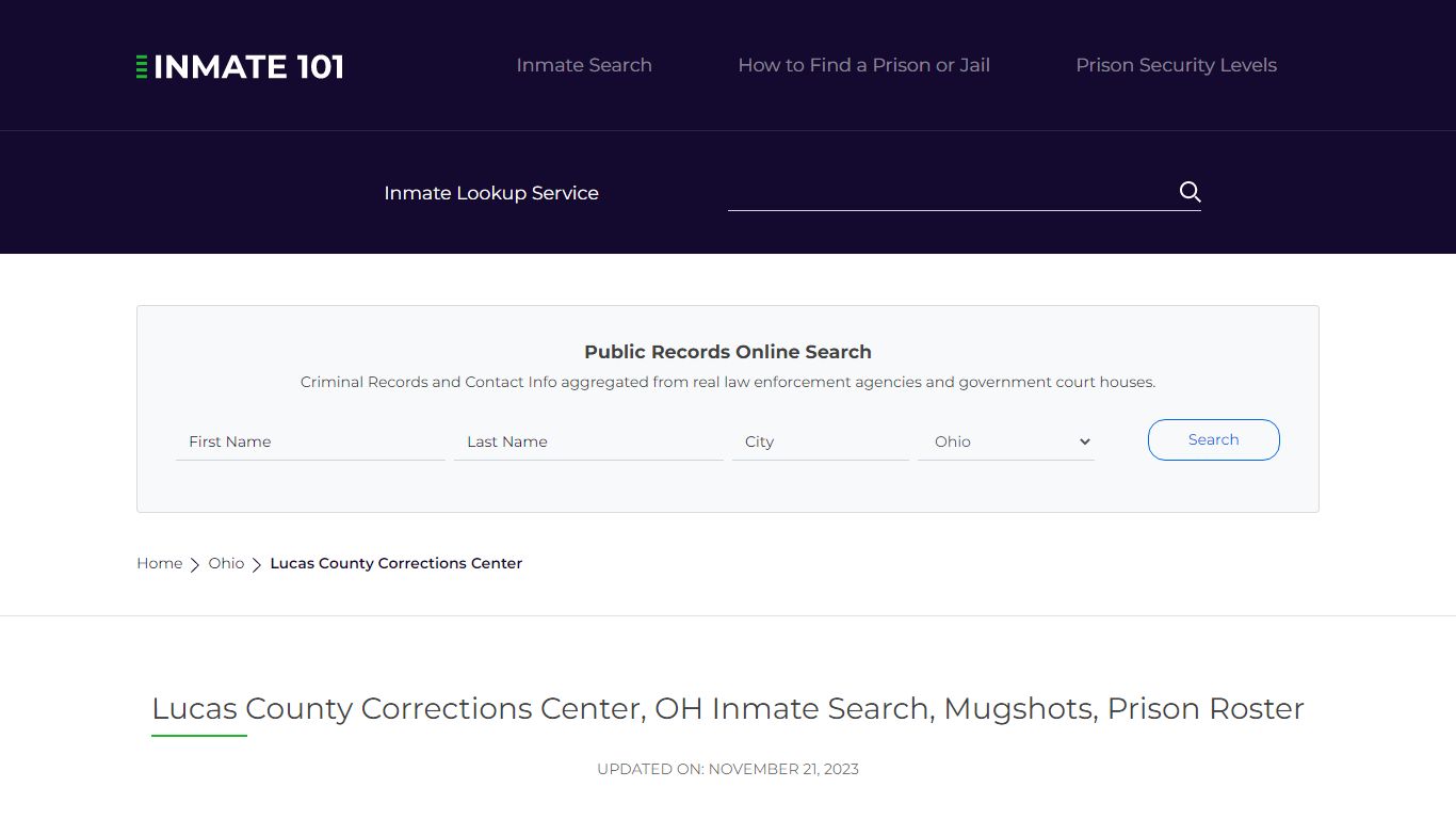 Lucas County Corrections Center, OH Inmate Search, Mugshots, Prison ...